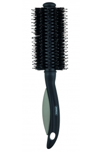 Щетка круглая Round brush (брашинг), нейлон и натуральная щетина, диаметр 5,5 см, серая, 22,5 см