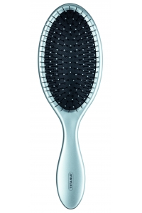 Щетка для расчесывания мокрых волос Detangling brush „Wet Hair“, гибкие зубья, серебряная, 22 см