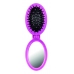 Щетка складная с зеркалом Folding hair brush with mirror, розовая, 8,5 см