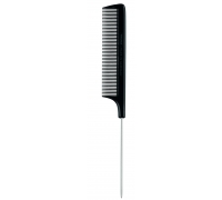 Расческа-гребень с металлическим хвостиком Needle style comb with handle, черная, 21,5 см