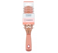 Щетка для сушки феном Double channel brush, 9 рядов, резиновая ручка, оранжевая, 21,5 см