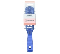 Щетка для сушки феном Double channel brush, 9 рядов, резиновая ручка, синяя, 21,5 см