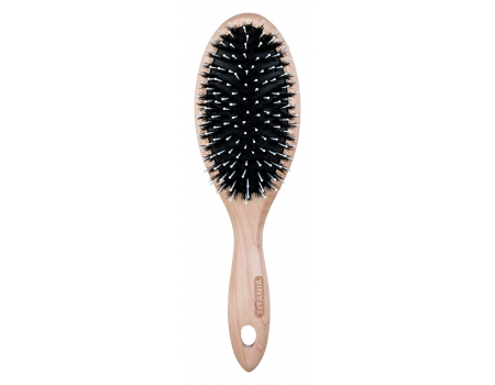 Щетка для ухода за волосами из древесины клена Hair care brush 80% натуральной щетины + 20 % нейлоновых зубьев, овальная, 22,5 см