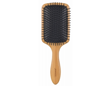 Щетка универсальная из бамбука Universal brush, paddle, bamboo пластиковые зубья, квадратная, 24,5 см