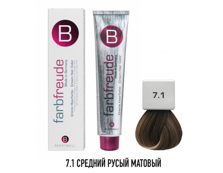 Стойкая крем-краска для волос Berrywell 7.1 + Окислитель