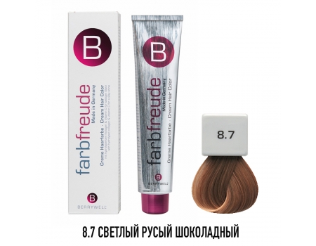 Стойкая крем-краска для волос Berrywell 8.7 + Окислитель