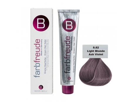 Стойкая крем-краска для волос Berrywell 8.82 Светлый русый пепельно-фиолетовый + Окислитель
